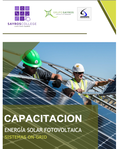 Capacitación energía solar fotovoltaica sistemas ON-GRID
