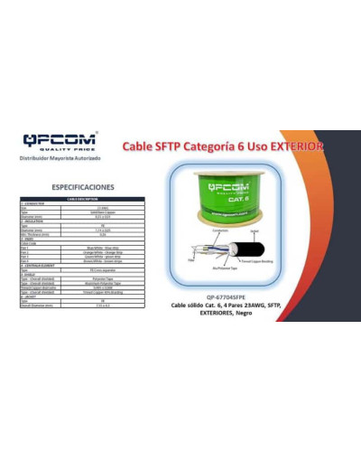 CABLE SFTP CATEGORIA 6 USO EXTERIOR
