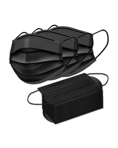 Tapabocas termosellado negro quirurgico 50 unds