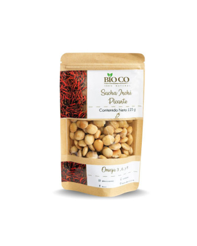 Snacks orgánicos de sacha inchi con picante