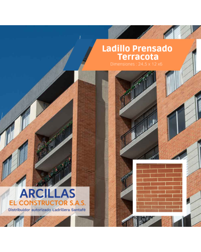Ladrillo Prensado Liviano 6 cm Terracota