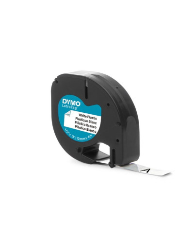 Cinta Dymo Letratag en plástico color blanco