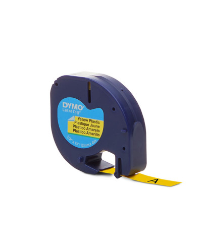 Cinta Dymo Letratag en plástico color amarillo