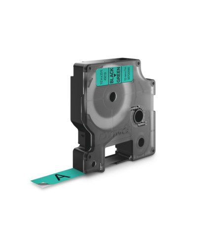 Cinta Dymo D1 en plástico de 12 mm color verde