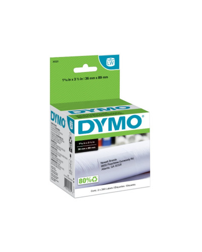 Etiqueta Dymo LW en papel de 36mm x 89mm (520 Etiquetas)