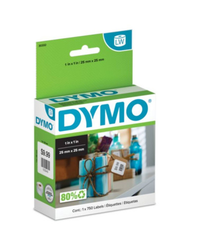 Etiqueta Dymo LW en papel de 25mm x 25mm (750 Etiquetas)