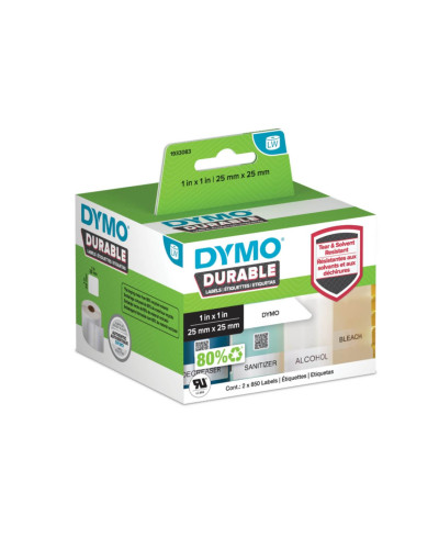 Etiqueta Dymo industrial durable en poliester LW de 25 mm x 25 mm (1700 Etiquetas)
