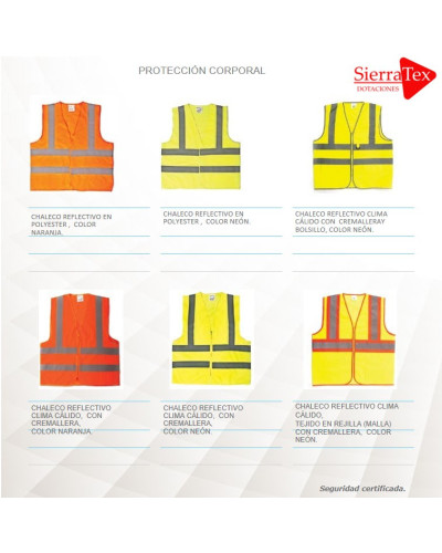 Chalecos de proteccion corporal