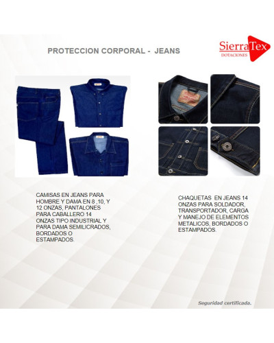 Pantalones en jeans camisas y chaquetas