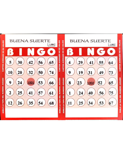 CARTONES DE BINGO