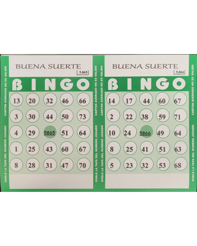 CARTONES DE BINGO
