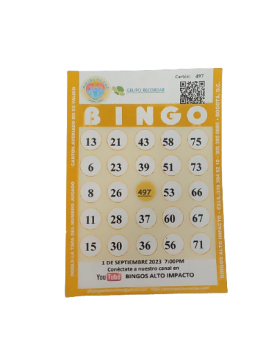 CARTONES DE BINGO