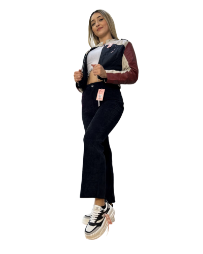 Pantalon Pana Bota Recta Negro