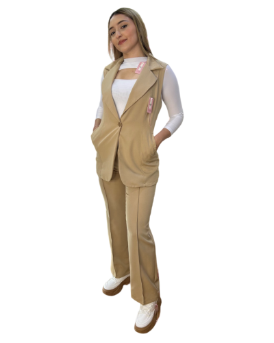 Pantalon Venita Ancho Beige