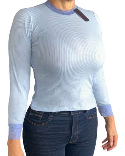 Cuello Encaje Azul