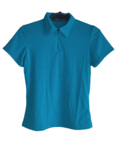 Blusa licrada dama   con  cremallera  en pechera